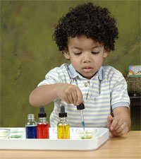 Child Mixing Colors